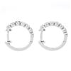 Image 6 : New 10K White Gold .49 ctw Round Brilliant Bezel Set Diamond Hoop Huggie Earring