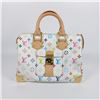 Image 1 : Louis Vuitton White Multicolor Canvas Leather Speedy 30cm Handbag