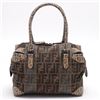 Image 1 : Fendi Brown Zucca Canvas Leather B Mix Boston Handbag 8BL095