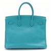Image 2 : Hermes Turquoise Togo Leather Birkin 35cm Handbag PHW