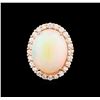 Image 2 : 10.00 ctw Opal and Diamond Ring - 14KT Rose Gold