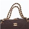 Image 6 : Chanel Brown Chevron Quilted Cotton CC Chain Shoulder Bag