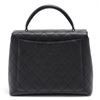 Image 2 : Chanel Vintage Black Quilted Caviar Leather CC Kelly Top Handle Flap Bag