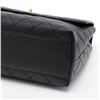 Image 3 : Chanel Vintage Black Quilted Caviar Leather CC Kelly Top Handle Flap Bag