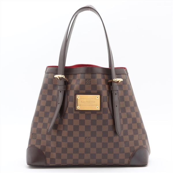 Louis Vuitton Damier Ebene Canvas Leather Hampstead PM Tote Bag