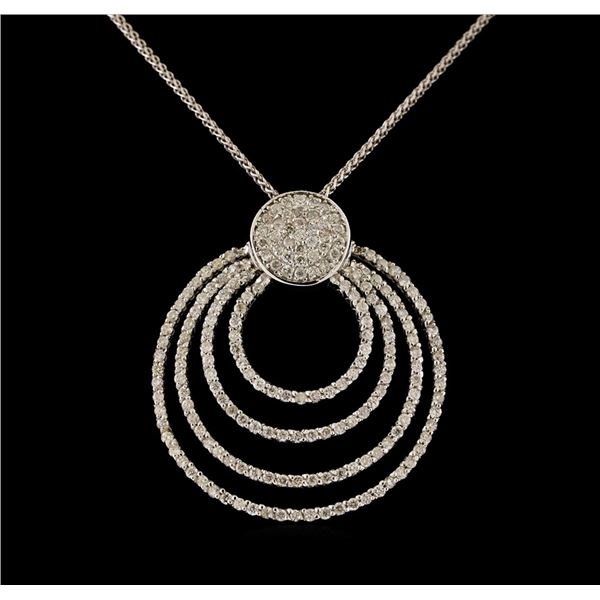 14KT White Gold 0.90 ctw Diamond Pendant With Chain