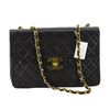 Image 1 : Chanel Black Quilted Lambskin Leather Flap Shoulder Bag
