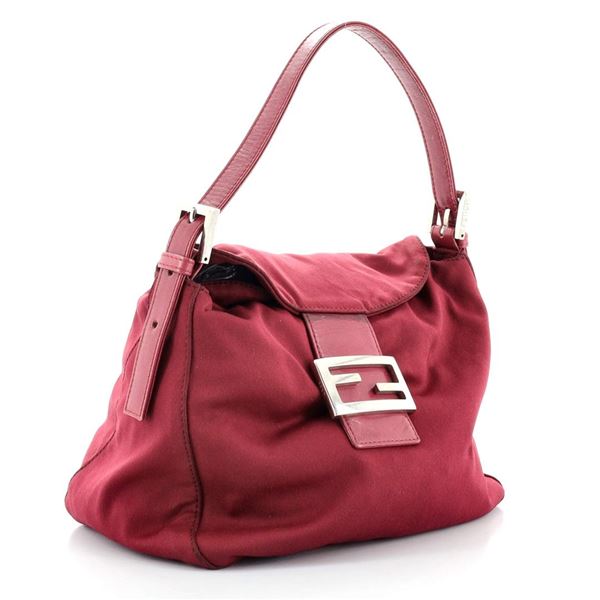 Fendi Red Neoprene Double Medium Flap Bag