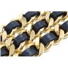 Image 6 : Chanel Gold-tone Metal Woven Chain and Black Leather CC Belt