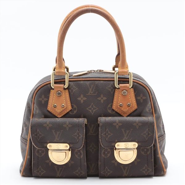 Louis Vuitton Brown Monogram Canvas Leather Manhattan PM Bag