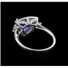 Image 3 : 2.46 ctw Tanzanite and Diamond Ring - Platinum