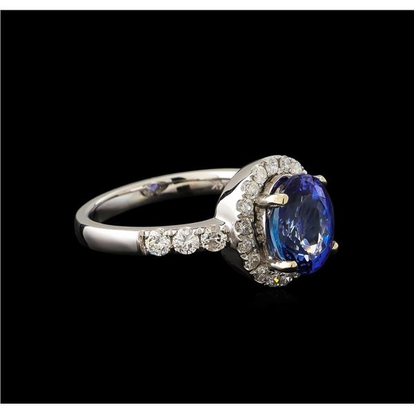 2.65 ctw Tanzanite and Diamond Ring - 14KT White Gold