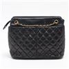 Image 2 : Chanel Vintage Black Quilted Lambskin Leather CC Charm Large Tote Bag