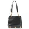 Image 2 : Chanel Vintage Black Caviar Leather Triple CC Logo Tote Bag