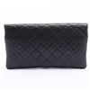 Image 2 : Chanel Black Quilted Caviar Leather CC Fold Over Clutch