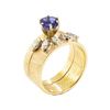 Image 4 : 1.40 ctw Blue Sapphire and Diamond Ring - 14KT Yellow Gold