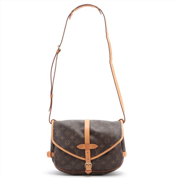 Louis Vuitton Brown Monogram Canvas Leather Saumur 30 cm Crossbody Bag