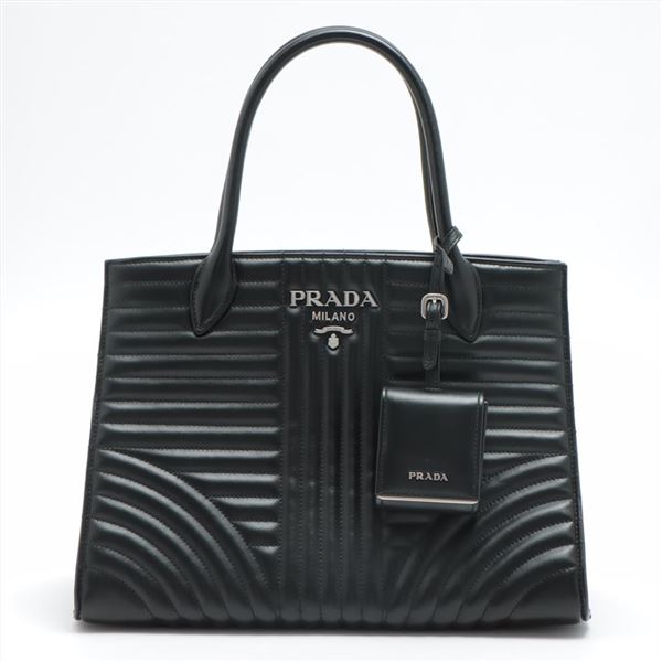 Prada Black Quilted Leather Diagram 2Way Bag