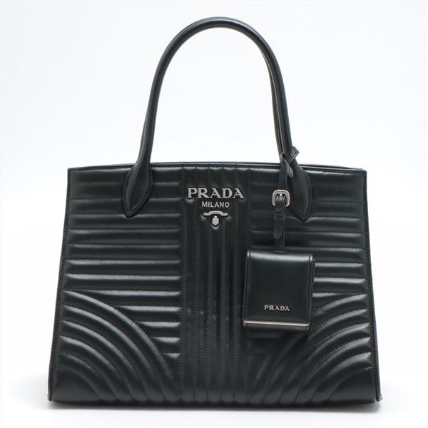 Prada Black Quilted Leather Diagram 2Way Bag