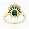Image 7 : Vintage 18k Yellow Gold Oval Cabochon Turquoise Solitaire & Diamond Halo Ring