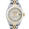 Image 1 : Rolex Ladies 2T Factory Silver Tapestry Dial Datejust Wristwatch