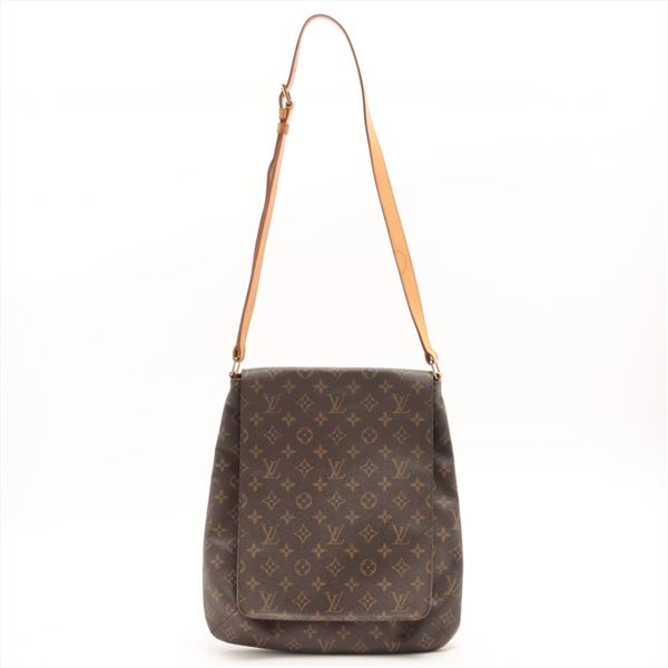 Louis Vuitton Brown Monogram Canvas Leather Musette Salsa GM Short Shoulder Stra