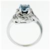Image 8 : Art Deco 14k White Gold 1.45 ctw Round Aquamarine and Diamond Cocktail Ring