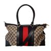 Image 1 : Gucci Vintage Beige Black GG Canvas Leather Web Rania Top Handle Bag