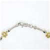 Image 4 : 14k White and Yellow Gold 0.50 ctw Burnish Diamond Flower and Bar Link Bracelet