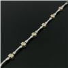 Image 6 : 14k White and Yellow Gold 0.50 ctw Burnish Diamond Flower and Bar Link Bracelet