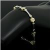Image 7 : 14k White and Yellow Gold 0.50 ctw Burnish Diamond Flower and Bar Link Bracelet