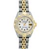 Image 2 : Rolex Ladies 26 Yellow Gold And Stainless Steel MOP Sapphire Lugs Datejust