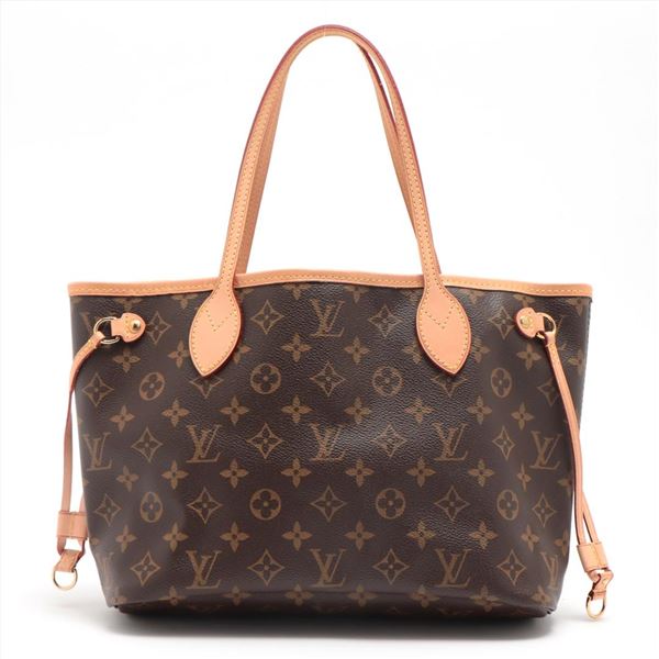 Louis Vuitton Brown Monogram Canvas Leather Neverfull PM Tote Bag