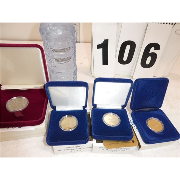 4- Canada 1 Dollar Coins