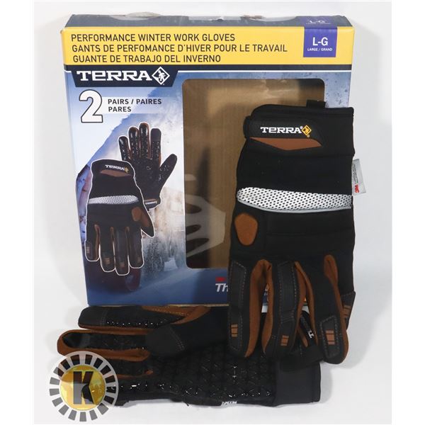 TERRA WORK GLOVES LG (ONLY ONE SET OF GLOVES)