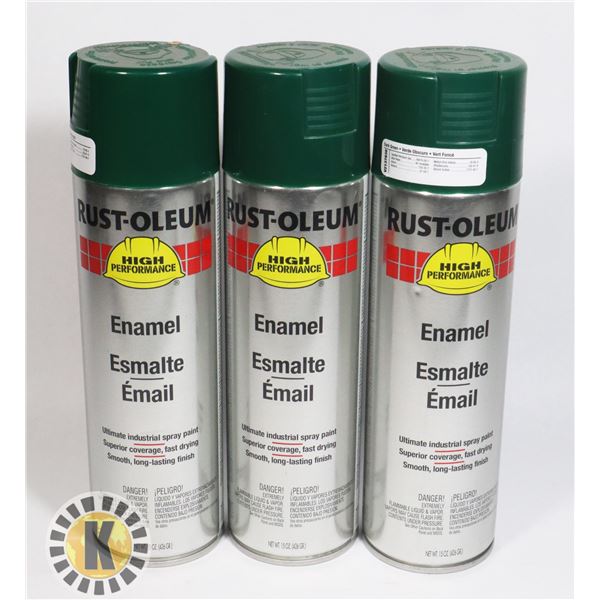 LOT OF 3 RUST-OLEUM ENAMEL ULTIMATE SPRAY PAINT