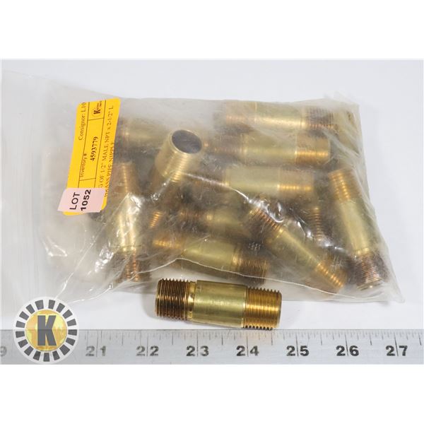 BAG OF 1/2" MALE NPT x 2-1/2" L BRASS PIPE NIPPLE