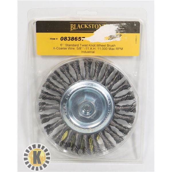 BRAND NEW BLACKSTONE 6" TWIST KNOT WHEEL BRUSH