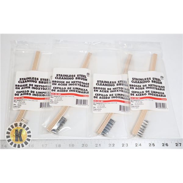 BAG OF 4 BRAND NEW STAINLESS STEEL CLEANING BRUSH