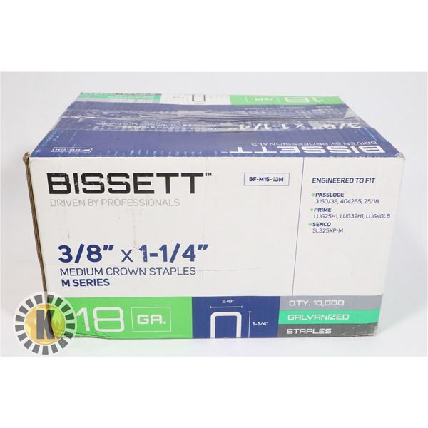 BISSETT 3/8 x1-1/4  MEDIUM CROWN M- SERIES STAPLES