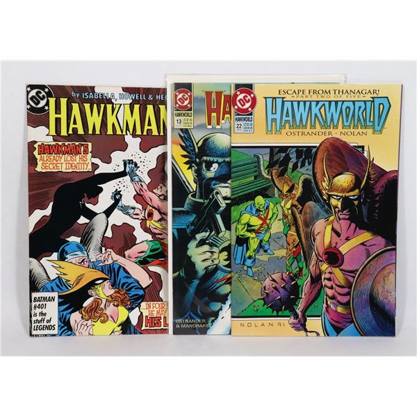 LOT OF 3 HAWKMAN COMICS