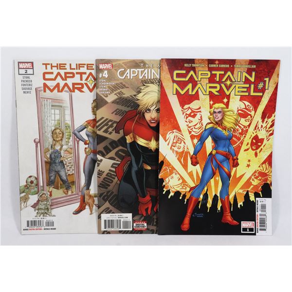 LOT OF 3 CAPTAIN MARVEL COMICS