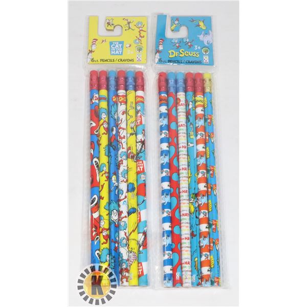 2 NEW PACKS OF DR.SUESS PENCILS