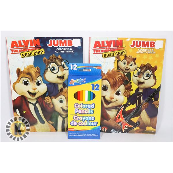 2 NEW ALVIN AND THE CHIPMUNKS COLORING & ACTIVITY