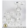 Image 1 : LOT OF 2 GLASS CANDLESTICKS