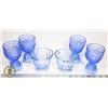 FLAT OF ASSORTED BLUE GLASS CUPS