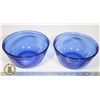 LOT OF 2 BLUE ANCHOR WARE GLASS BOWLS