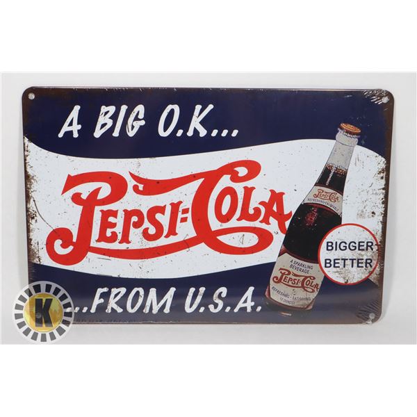 NEW 8" X 12" METAL WALL ART (PEPSI THEME)