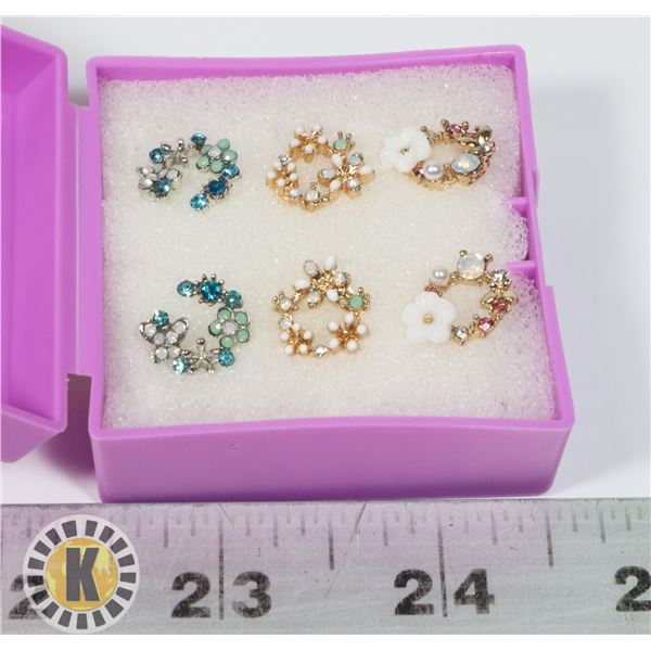 3 NEW PAIRS OF FASHION EARRINGS IN BLOCK GIFT BOX