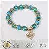 Image 1 : NEW TURQUOISE BEADED BRACELET WITH HEART PENDANT